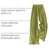 image:imageGORGLITTER Womens Silk Satin Flowy Pants Dressy Pleated Palazzo Pants FallMint Green