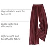 image:imageGORGLITTER Womens Silk Satin Flowy Pants Dressy Pleated Palazzo Pants FallRed Violet