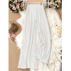 image:imageGORGLITTER Womens Silk Satin Flowy Pants Dressy Pleated Palazzo Pants FallWhite