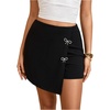 image:imageGORGLITTER Womens Asymmetrical Wrap Mini Skort Y2K Concert Festival SkirtsBlack