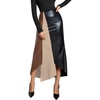 image:imageGORGLITTER Womens Leather Maxi Skirts Y2k High Waisted Asymmetrical SkirtBlack Beige Brown