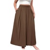 image:imageGORGLITTER Womens Plus Size Maxi Skirt Pleated High Waisted Long SkirtsKhaki