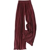 image:imageGORGLITTER Womens Silk Satin Flowy Pants Dressy Pleated Palazzo Pants FallRed Violet
