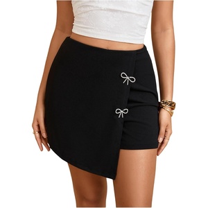 image:imageGORGLITTER Womens Asymmetrical Wrap Mini Skort Y2K Concert Festival SkirtsBlack