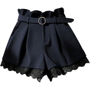 image:imageGORGLITTER Womens Pleated Lace Dress Shorts Formal Dressy Work TailoredBlue