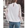 image:imageGORGLITTER Womens Lace Tops Sheer Long Sleeve Sexy Business Work BlouseWhite