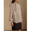 image:imageGORGLITTER Womens Mesh Sheer Blouse Bow Neck Bishop Long Sleeve TopsBrown