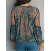 image:imageGORGLITTER Womens Paisley Top Peasant Boho Flowy Bell Sleeve 60s BlouseMulticolor