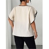 image:imageGORGLITTER Womens Plus Size Blouse Tops Dressy Short Sleeve V Neck Shirts Elegant Business Casual Going Out OutfitsApricot