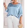 image:imageGORGLITTER Womens Plus Size Dressy Satin Tops Metallic Going Out Top ShirtBlue