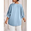 image:imageGORGLITTER Womens Plus Size Dressy Satin Tops Metallic Going Out Top ShirtBlue
