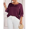 image:imageGORGLITTER Womens Plus Size Dressy Satin Tops Metallic Going Out Top ShirtBurgundy