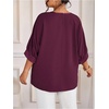 image:imageGORGLITTER Womens Plus Size Dressy Satin Tops Metallic Going Out Top ShirtBurgundy