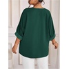 image:imageGORGLITTER Womens Plus Size Dressy Satin Tops Metallic Going Out Top ShirtDark Green