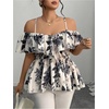 image:imageGORGLITTER Womens Plus Size Peplum Going Out Tops Cute Blouse Shirt DressyApricot