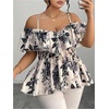 image:imageGORGLITTER Womens Plus Size Peplum Going Out Tops Cute Blouse Shirt DressyApricot