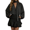 image:imageGORGLITTER Womens Polka Dots Blouse Shirt Top Business Casual Work OutfitsBlack