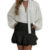 image:imageGORGLITTER Womens Polka Dots Blouse Shirt Top Business Casual Work OutfitsWhite