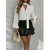 image:imageGORGLITTER Womens Polka Dots Blouse Shirt Top Business Casual Work OutfitsWhite