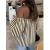 image:imageGORGLITTER Womens Polka Dots Off The Shoulder Tops Puff Sleeve BlouseMocha Brown