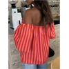 image:imageGORGLITTER Womens Polka Dots Off The Shoulder Tops Puff Sleeve BlouseRed