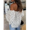 image:imageGORGLITTER Womens Polka Dots Off The Shoulder Tops Puff Sleeve BlouseWhite1