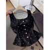 image:imageGORGLITTER Womens Polka Dots Vest Tops Dressy Business Casual Tanks BlouseBlack