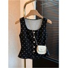 image:imageGORGLITTER Womens Polka Dots Vest Tops Dressy Business Casual Tanks BlouseBlack