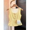 image:imageGORGLITTER Womens Polka Dots Vest Tops Dressy Business Casual Tanks BlousePale Yellow