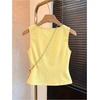image:imageGORGLITTER Womens Polka Dots Vest Tops Dressy Business Casual Tanks BlousePale Yellow
