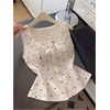 image:imageGORGLITTER Womens Polka Dots Vest Tops Dressy Business Casual Tanks BlouseWhite