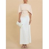 image:imageGORGLITTER Womens Poncho Tops Asymmetrical Cape Shawl Dressy BlouseBeige