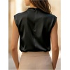 image:imageGORGLITTER Womens Silk Satin Tops Blouse Dressy Business Casual Work ShirtBlack
