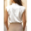 image:imageGORGLITTER Womens Silk Satin Tops Blouse Dressy Business Casual Work ShirtSolid White