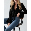 image:imageGORGLITTER Womens Tie Front Ruffle Chiffon Blouse Elegant V Neck Bell Long Sleeve Going Out Shirt TopsBlack