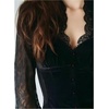 image:imageGORGLITTER Womens Velvet Lace Blouse Y2K Long Sleeve Goth Fall Shirt TopsBlack