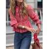image:imageGORGLITTER Womens Y2K Gingham Peplum Top Cute Blouses Dressy Casual OutfitRed