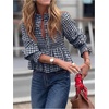 image:imageGORGLITTER Womens Y2K Gingham Peplum Top Cute Blouses Dressy Casual OutfitRoyal Blue