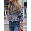 image:imageGORGLITTER Womens Y2K Gingham Peplum Top Cute Blouses Dressy Casual OutfitRoyal Blue