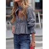 image:imageGORGLITTER Womens Y2K Gingham Peplum Top Cute Blouses Dressy Casual OutfitRoyal Blue