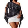 image:imageGORGLITTER Womens Plus Size Asymmetrical Tops Sexy Off The Shoulder BlousePolka Dots