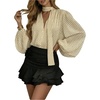 image:imageGORGLITTER Womens Polka Dots Blouse Shirt Top Business Casual Work OutfitsYellow