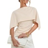 image:imageGORGLITTER Womens Poncho Tops Asymmetrical Cape Shawl Dressy BlouseBeige