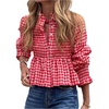 image:imageGORGLITTER Womens Y2K Gingham Peplum Top Cute Blouses Dressy Casual OutfitRed