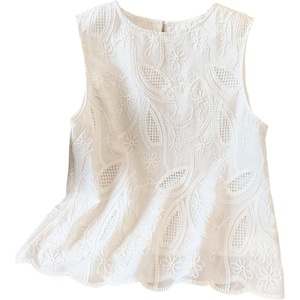 image:imageGORGLITTER Womens Eyelet Embroidered Babydoll Tops Dressy Casual OutfitsWhite