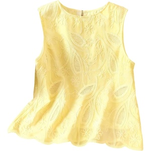 image:imageGORGLITTER Womens Eyelet Embroidered Babydoll Tops Dressy Casual OutfitsYellow