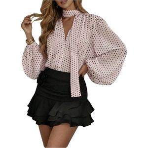 image:imageGORGLITTER Womens Polka Dots Blouse Shirt Top Business Casual Work OutfitsPink