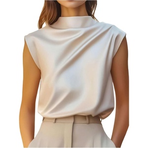image:imageGORGLITTER Womens Silk Satin Tops Blouse Dressy Business Casual Work ShirtApricot