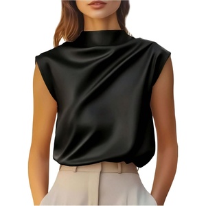 image:imageGORGLITTER Womens Silk Satin Tops Blouse Dressy Business Casual Work ShirtBlack
