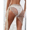 image:imageGORGLITTER Womens Crochet Seashell Beach Cover Ups Sarong Wraps Hollow Out Tie Side Swimsuit CoverupApricot